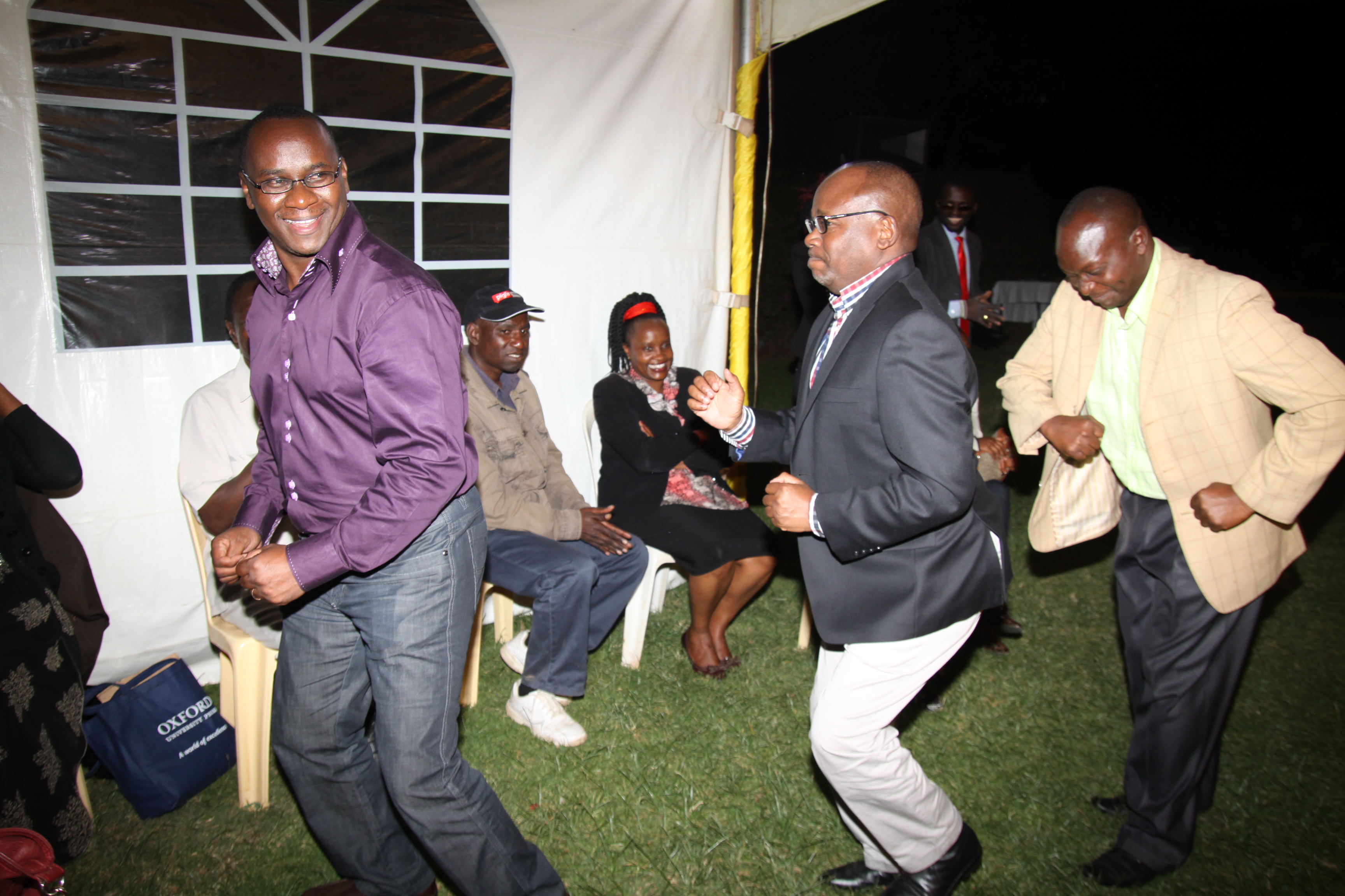 And the AG, flanked KPA chair Lawrence Njagi (Left) and Musyoki Muli of Longhorn did a small jig...